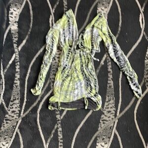 Fashion Nova Long Sleeve Dress - Green and Black